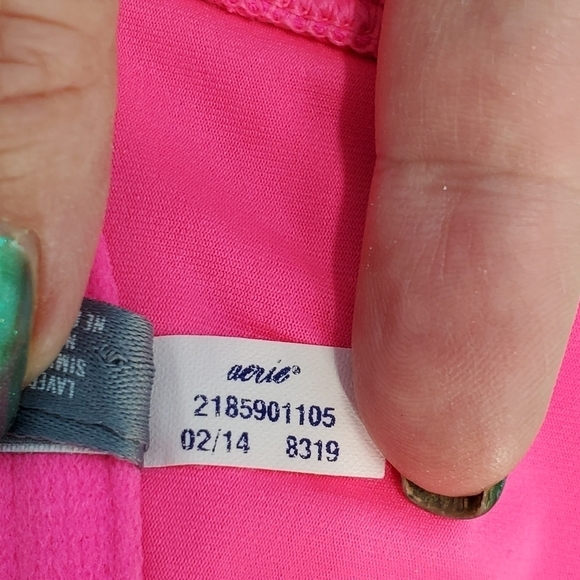 Aerie 36C hot pink and yellow polka dot halter bikini top - Picture 11 of 14